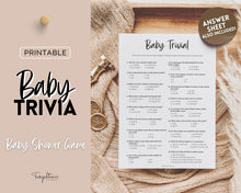 Load image into Gallery viewer, Baby Trivia Baby Shower Game Printable | Trivia Activity for Woodland, Boho, Neutral Theme Baby Showers
