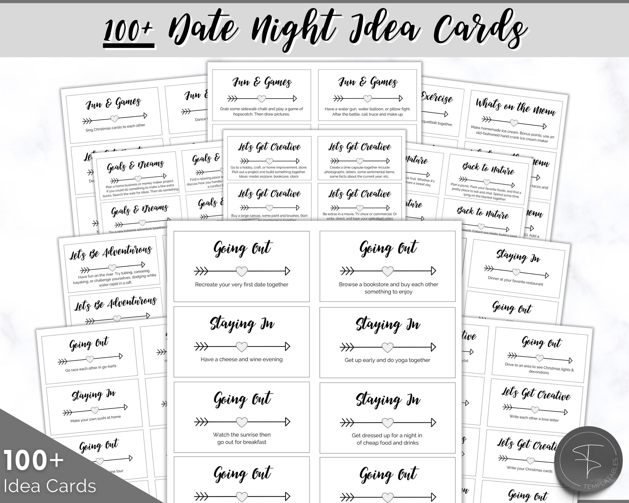 100 Date Night Questions || Printable Couples Game || Questions For Couples  || Date Night Game || Games for Couples || Valentines Day Games