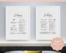Load image into Gallery viewer, 2 Page Airbnb Welcome Sign Template, Wifi password Sign Printable, Welcome Book, House Rules, Host Poster, Vacation Rental, Check Out Instructions | Brit
