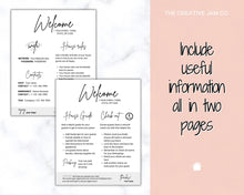 Load image into Gallery viewer, 2 Page Airbnb Welcome Sign Template, Wifi password Sign Printable, Welcome Book, House Rules, Host Poster, Vacation Rental, Check Out Instructions | Brit

