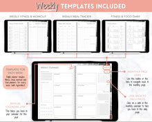 Load image into Gallery viewer, 2022 Digital Planner, 2022 Planner, 2022 Monthly, Weekly, GoodNotes Digital Journal Notebook, Fitness, Budget, Wellness, Goals, iPad Sticker | Mono

