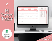 Load image into Gallery viewer, Monthly Bill Payment Tracker Spreadsheet | Google Sheets Automated Bill Calendar &amp; Organizer | Pink

