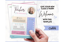 Load image into Gallery viewer, Meet the Teacher Template | Editable Introduction letter for Teachers | Pink

