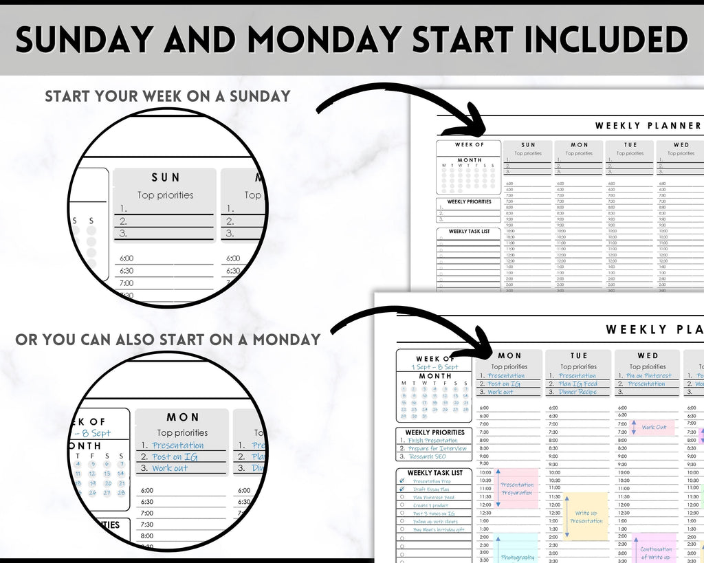 Daily Weekly Planner Printable