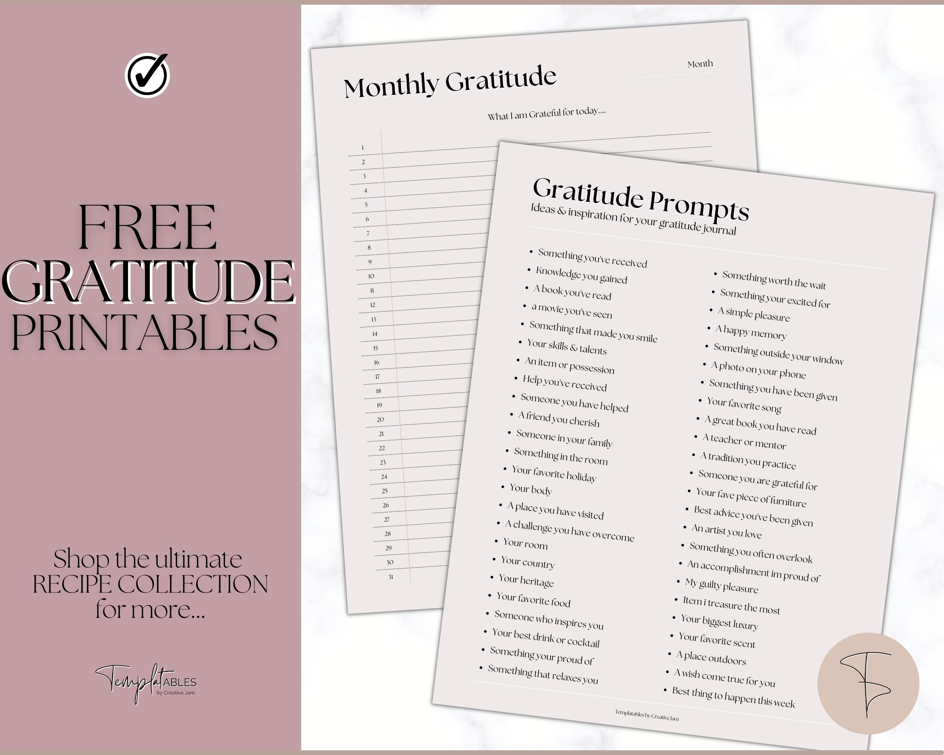 FREE - Gratitude Planner Printable | Daily Gratitude Journal