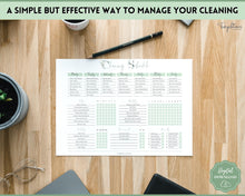 Load image into Gallery viewer, Editable Cleaning Schedule &amp; Housekeeping Checklist for House Chores | Green Eucalyptus Bundle
