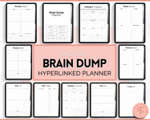 Load image into Gallery viewer, DIGITAL Brain Dump Planner | Goodnotes &amp; Notability To Do List, ADHD Daily Planner, Work Day Productivity | Mono
