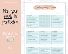Load image into Gallery viewer, EDITABLE Cleaning Planner, Cleaning Checklist &amp; Cleaning Schedule | Weekly House Chores, Clean Home Routine, Monthly Cleaning List | Nude
