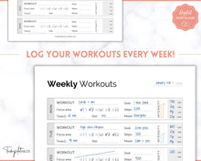 Load image into Gallery viewer, Workout Tracker BUNDLE | Fitness, Exercise &amp; Weight loss Planner | Mono
