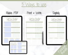 Load image into Gallery viewer, Self Care Checklist, Self-Care Planner, Selfcare Journal Tracker, Wellness Planner Printable, Daily Wellbeing, Mindfulness Mental Health Kit | Green
