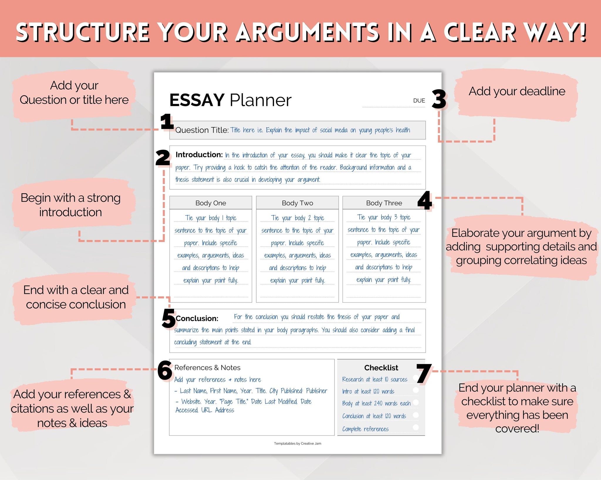 EDITABLE Essay Planner Bundle For Students College Writing Template editable-essay-planner-bundle-for-students-college-writing-template