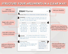 Load image into Gallery viewer, EDITABLE Essay Planner bundle | Student Essay Writing Template, College Assignment, School Homework, Academic Project Plan , Google Docs, Word | Minimalist
