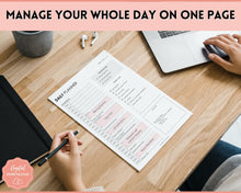 Load image into Gallery viewer, 24 Hour Editable Daily Hourly Planner | To Do List Printable for Word &amp; Google Docs | Mono
