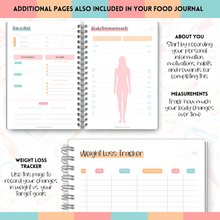 Load image into Gallery viewer, My 90 Day Food Journal: Daily Food Journal, 90 Day Meal Tracker &amp; Planner, Fitness Diet Wellness Planner, Habit Tracker, Weight Loss Tracker, Nutrition Log, Daily Food Diary | A5 Colorful Sky
