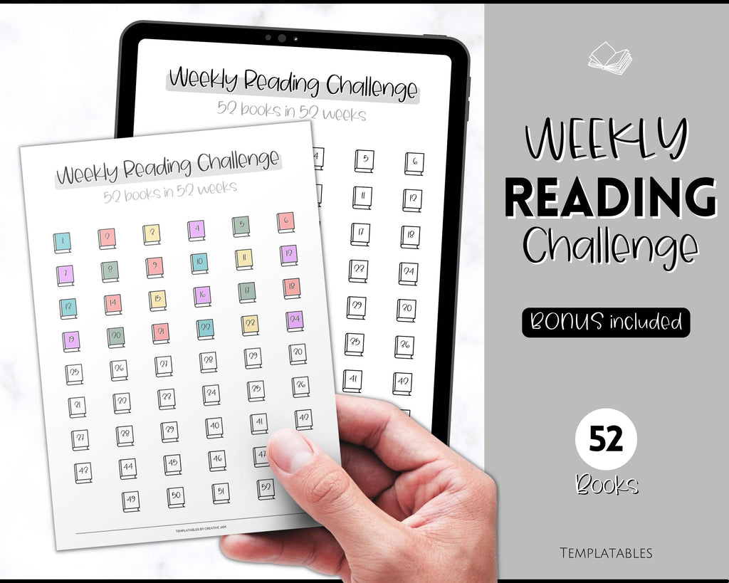 Weekly Reading Challenge BUNDLE | 52 Week Book Challenge - Mono