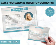 Load image into Gallery viewer, Airbnb Thank You Card for Hosts | Editable Comment Card | Blue
