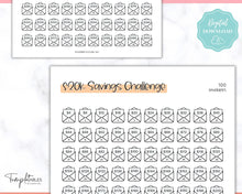 Load image into Gallery viewer, 20k 100 Envelope Challenge Printable, 20000 Savings Tracker, 100 Day Challenge, Cash Envelopes, Money Saving, Save, Budget Envelope, Finance, 20000 | Colorful Sky
