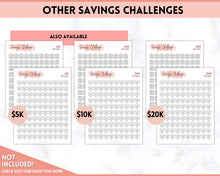 Load image into Gallery viewer, 20k 100 Envelope Challenge Printable, 20000 Savings Tracker, 100 Day Challenge, Cash Envelopes, Money Saving, Save, Budget Envelope, Finance, 20000 | Pink Scrawl
