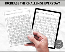 Load image into Gallery viewer, 20k 100 Envelope Challenge Printable, 20000 Savings Tracker, 100 Day Challenge, Cash Envelopes, Money Saving, Save, Budget Envelope, Finance | Mono
