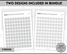 Load image into Gallery viewer, 20k 100 Envelope Challenge Printable, 20000 Savings Tracker, 100 Day Challenge, Cash Envelopes, Money Saving, Save, Budget Envelope, Finance | Mono
