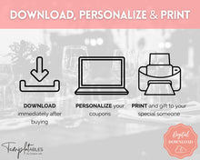 Load image into Gallery viewer, Editable Love Coupon Book for Valentines | Printable DIY Coupon Book for Him and Her | Personalized Valentines, Anniversary, Birthday Gift | Pink
