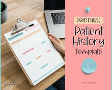 Load image into Gallery viewer, Patient History Sheet for Nursing School | Medical History Printable Report Sheet for Medical Students | Colorful Sky
