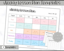 Load image into Gallery viewer, Weekly Lesson Plan Template Printable | Teacher Lesson Plan, Editable Digital Lesson Planner | Mono
