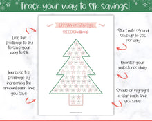 Load image into Gallery viewer, Christmas Savings Challenge | 1k Christmas Saving Tracker &amp; Budget Printable | Red
