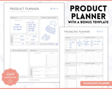 Load image into Gallery viewer, Product Planner Template Printable | Digital Small Business Product Planner | Mono
