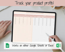 Load image into Gallery viewer, Etsy Fee and Profit Calculator | Pricing Spreadsheet for Small Business &amp; Etsy Sellers | Brown
