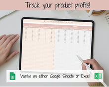 Load image into Gallery viewer, Etsy Fee and Profit Calculator | Pricing Spreadsheet for Small Business &amp; Etsy Sellers | Brown
