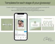 Load image into Gallery viewer, Instagram GIVEAWAY Templates | Social Media Post &amp; Story Engagement Templates for Small Businesses | Green
