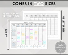 Load image into Gallery viewer, Weekly Planner Printable | Hourly Weekly Schedule, Undated 2023 Organizer &amp; To Do List
