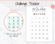 Load image into Gallery viewer, 30 Day Habit Tracker Printable | EDITABLE 30 Day Self Care Fitness Challenge | Pastel Rainbow
