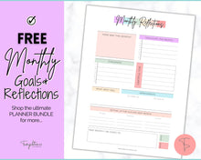 Load image into Gallery viewer, FREE - Monthly Goals &amp; Reflections Printables | Pastel Rainbow
