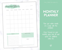 Load image into Gallery viewer, Planner Bundle Printable Bundle | Daily, Weekly, Monthly Productivity Planner Inserts | Green
