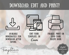Load image into Gallery viewer, Recipe Cookbook Template | Editable Canva Digital eBook | Farmhouse Mono

