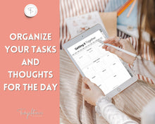 Load image into Gallery viewer, DIGITAL Brain Dump Planner | Goodnotes &amp; Notability To Do List, ADHD Daily Planner, Work Day Productivity | Mono
