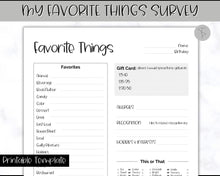 Load image into Gallery viewer, Get To Know Me Printable Game |  Get To Know You Ice Breaker Game | Employee Favorite Things, Team Building, Christmas Party | Sky Mono
