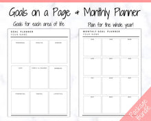 Load image into Gallery viewer, EDITABLE 2023 Goal Planner Printable | 2023 New Year Goals Insert, Habit Tracker, Monthly Goal Setting Planner
