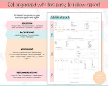 Load image into Gallery viewer, SBAR Nurse Brain Report Sheet | ICU Nurse Report, RN Nursing, New Grad, Patient Assessment, Printable Template | Sky Colorful
