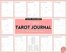 Load image into Gallery viewer, Tarot Card Trackers &amp; Monthly Readings | Learn Tarot Card Readings, Tarot Spreads | Beginner Tarot Planner Workbook, Grimoire &amp; Cheat Sheets | Pink
