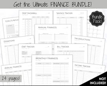 Load image into Gallery viewer, Bill Payment Tracker Printable | Monthly Bill Organizer, Checklist &amp; Calendar | Mono

