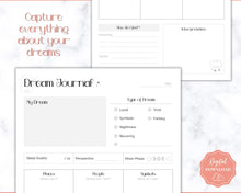 Load image into Gallery viewer, Dream Journal Printable BUNDLE | Dream Analysis, Dream Interpretation, Dream Tracker, Dream Diary &amp; Sleep Tracker | Mono
