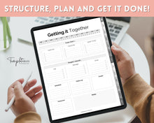 Load image into Gallery viewer, DIGITAL Brain Dump Planner | Goodnotes &amp; Notability To Do List, ADHD Daily Planner, Work Day Productivity | Mono

