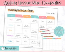 Load image into Gallery viewer, Weekly Lesson Plan Template Printable | Teacher Lesson Plan, Editable Digital Lesson Planner | Colorful Sky
