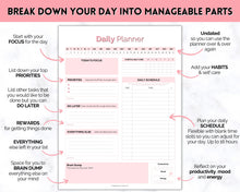 Load image into Gallery viewer, ADHD Daily Planner for Adults - Made for Neurodivergent Brains | Pink
