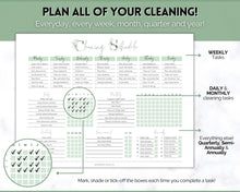 Load image into Gallery viewer, Editable Cleaning Schedule &amp; Housekeeping Checklist for House Chores | Green Eucalyptus Bundle
