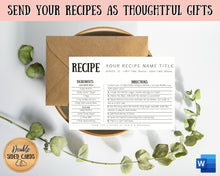 Load image into Gallery viewer, EDITABLE Recipe Card Template | Printable 4x6 Recipe Sheet Insert | Style 9
