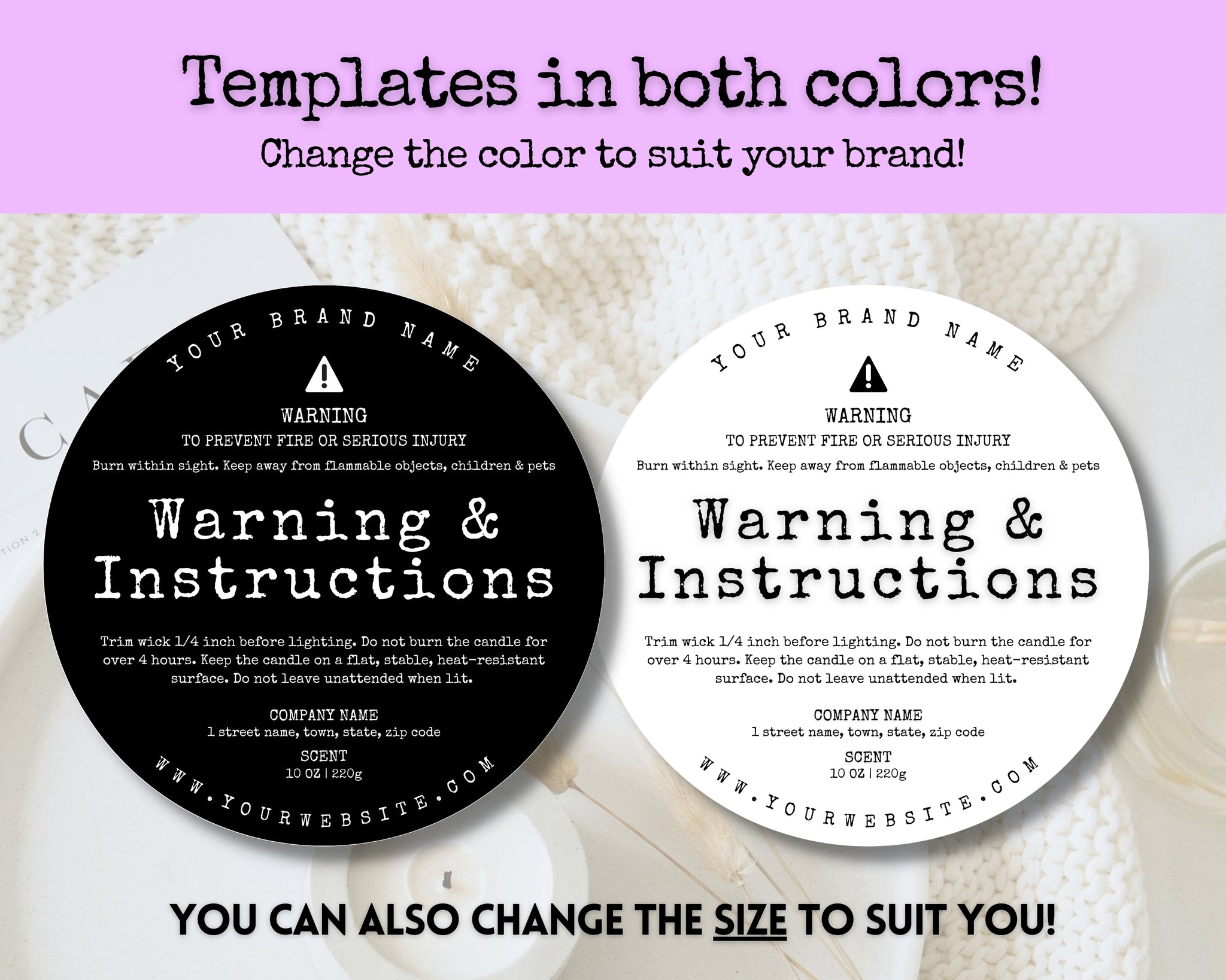 Free Printable Candle Warning Labels Template - Printable